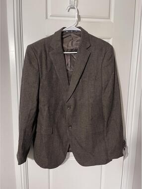 Suit Jacket for Men Size SM Brown Herringbone 2 Buttons Blazer M50